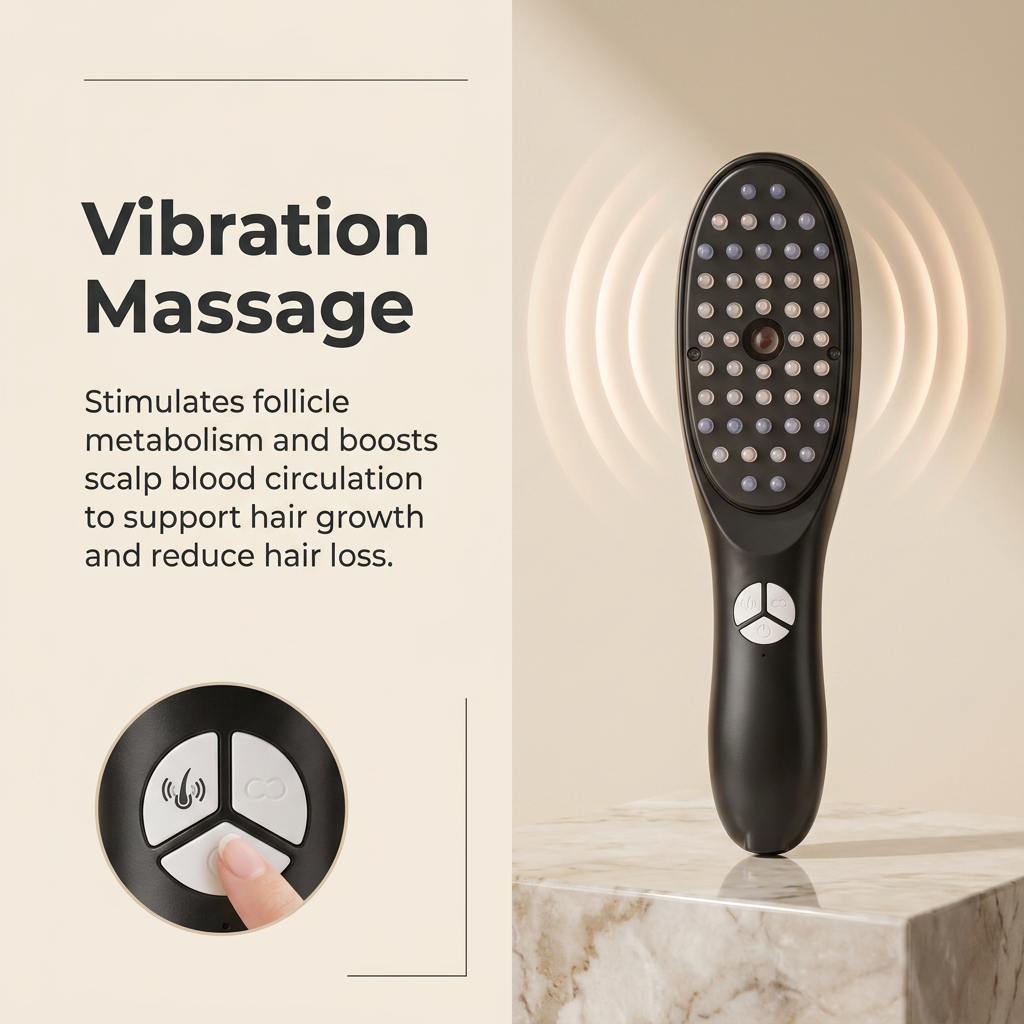 Carefy hair comb — Vibration Massage infographic
